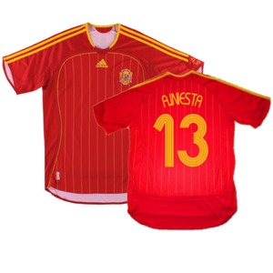 Spain 2006-08 Home Shirt (S) (Excellent) (A.Iniesta 13)_0