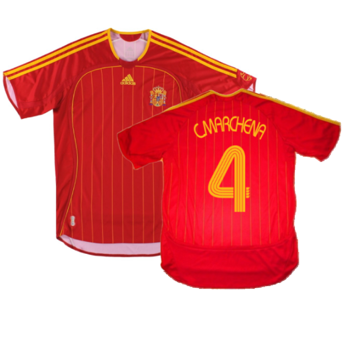 Spain 2006-08 Home Shirt (S) (Excellent) (C.Marchena 4)