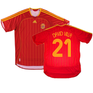 Spain 2006-08 Home Shirt (S) (Excellent) (David Villa 21)_0