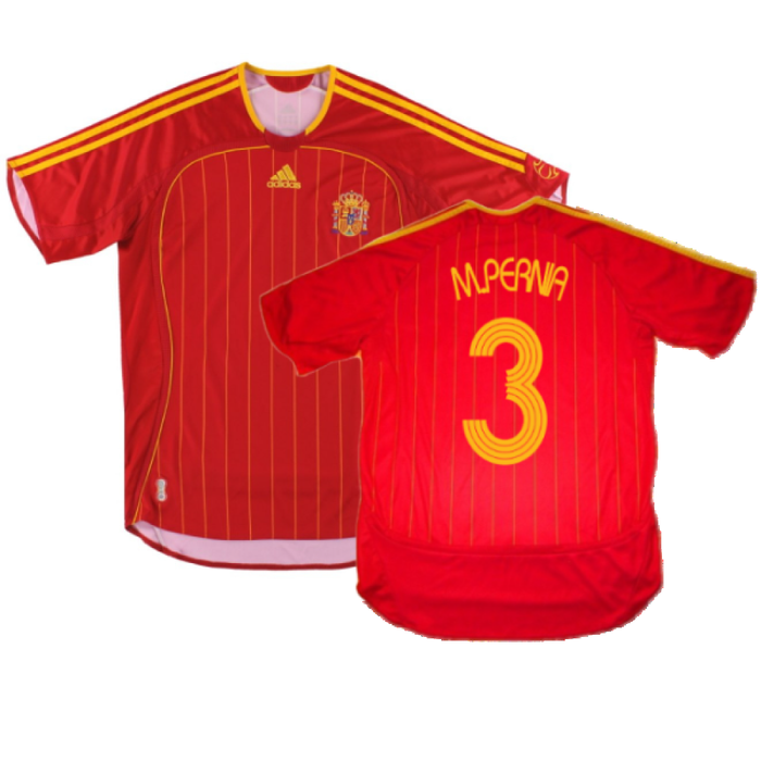 Spain 2006-08 Home Shirt (M) (Mint) (M.Pernia 3)