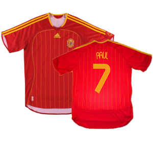 Spain 2006-08 Home Shirt (M) (Mint) (Raul 7)_0