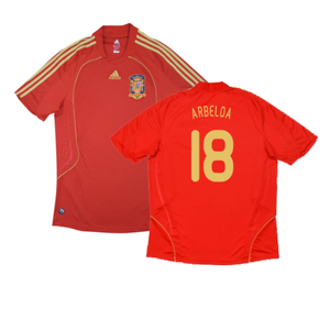 Spain 2008-2009 Home Shirt (M) (Excellent) (Arbeloa 18)_0