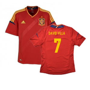 Spain 2012-13 Home Shirt (S) (Good) (David Villa  7)_0