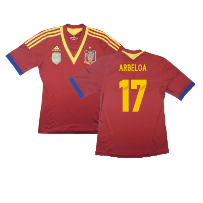 Spain 2013-14 Home Shirt (L) (Fair) (Arbeloa 17)