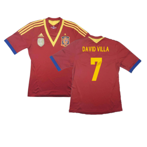 Spain 2013-14 Home Shirt (L) (Fair) (David Villa  7)_0