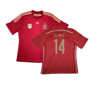 Spain 2014-2015 Home Shirt (World Cup Badge) (XL) (Excellent) (Alonso 14)_0