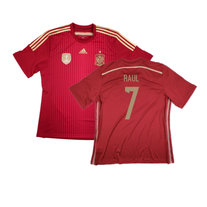 Spain 2014-2015 Home Shirt (World Cup Badge) (XL) (Excellent) (RAUL 7)