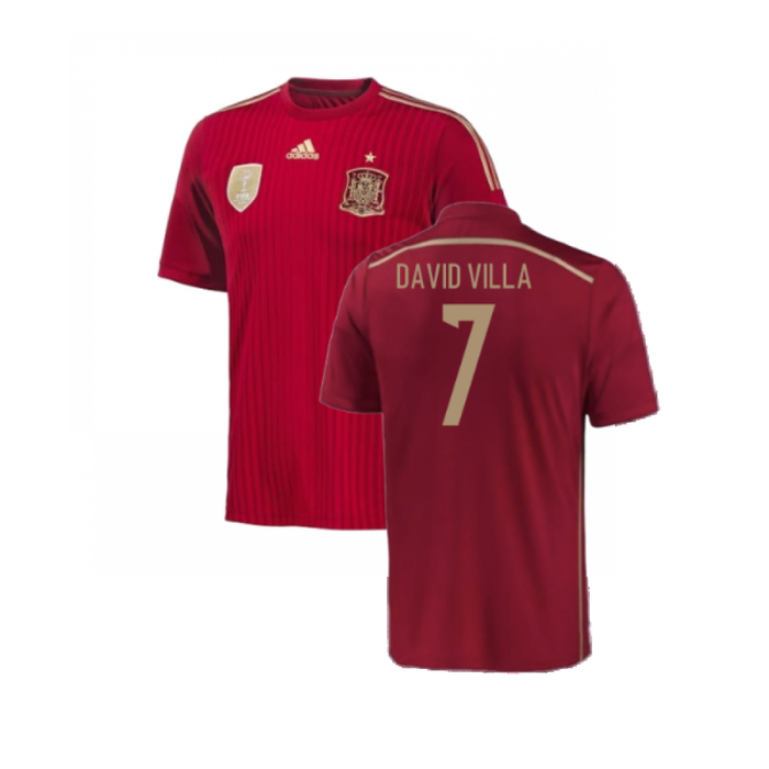 Spain 2015-16 Home Shirt (Excellent) (David Villa 7)