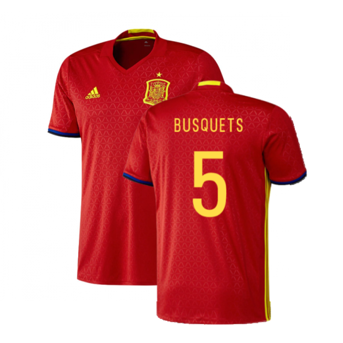 Spain 2016-17 Home Shirt (XS) (Excellent) (Busquets 5)