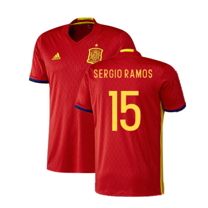 Spain 2016-17 Home Shirt (Excellent) (Sergio Ramos 15)