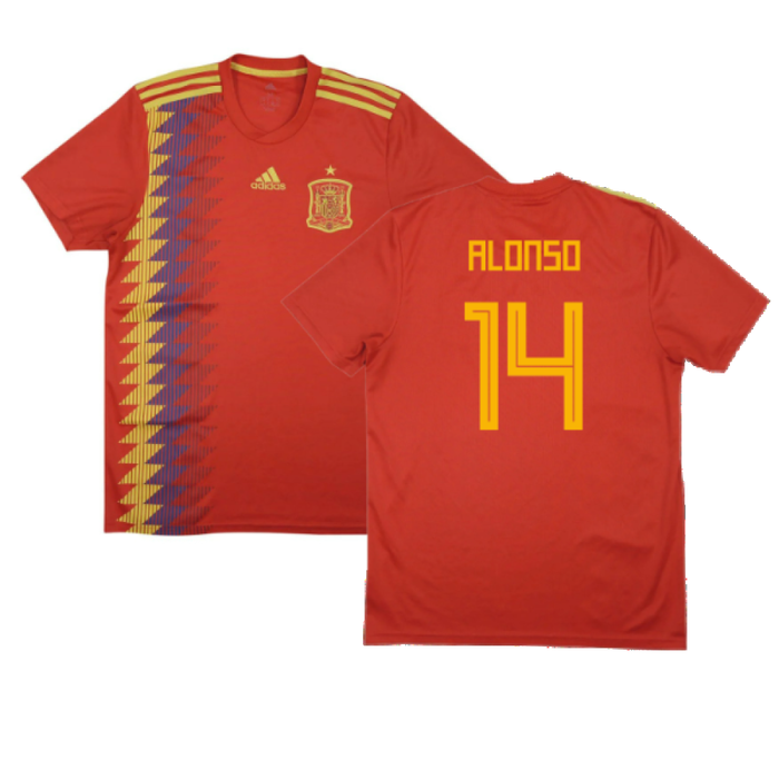 Spain 2018-20 Home Shirt (2XL) (Alonso 14) (Good)