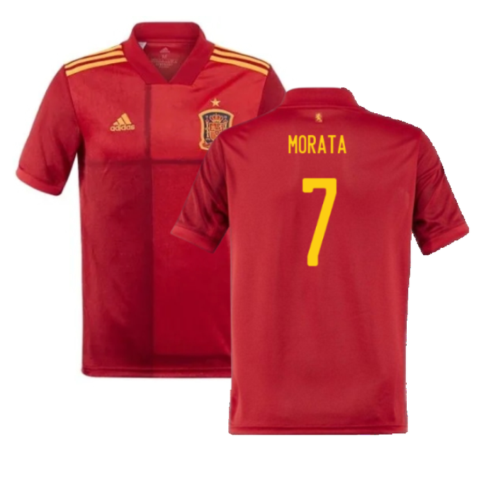 Spain 2020-21 Home Shirt (S) (Good) (MORATA 7)