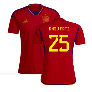 Spain 2022-23 Home Shirt (Womens XL-) (Ansu Fati 25) (Mint)_0