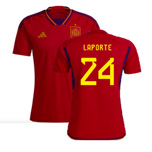 Spain 2022-23 Home Shirt (Womens XL-) (Laporte 24) (Mint)_0