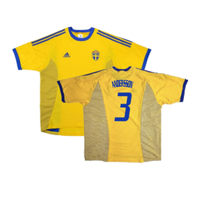 Sweden 2002-03 Home Shirt (XXL) (Excellent) (Andersson 3)_0