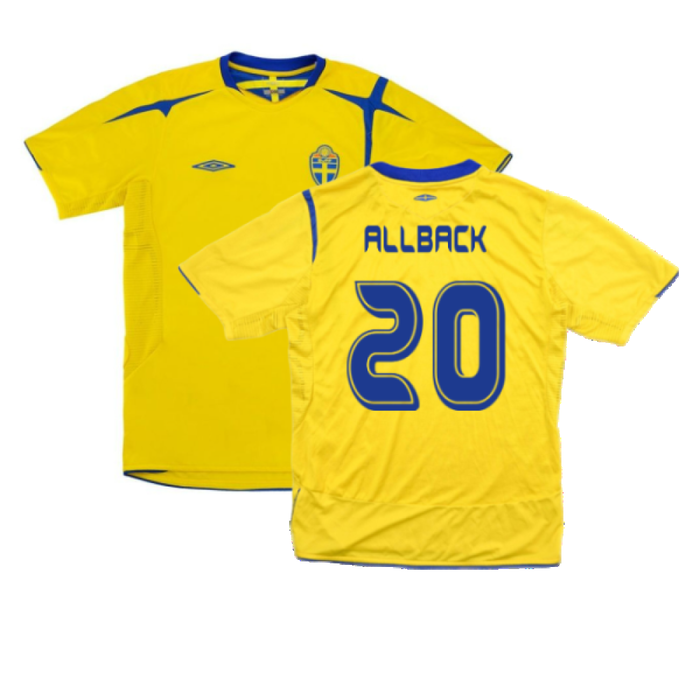 Sweden 2006-07 Home Shirt (XL) (Excellent) (Allback 20)