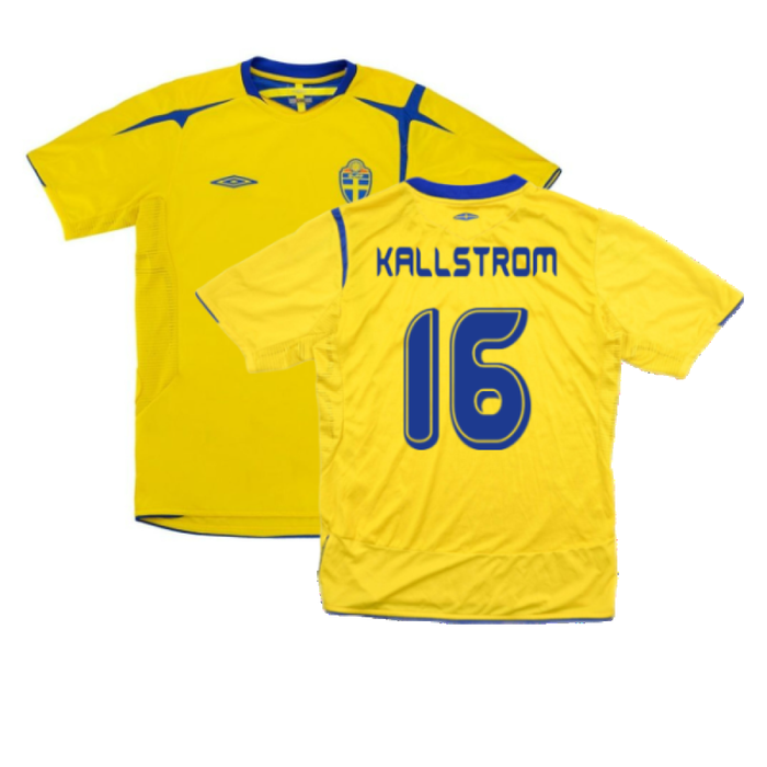 Sweden 2006-07 Home Shirt (XL) (Excellent) (Kallstrom 16)