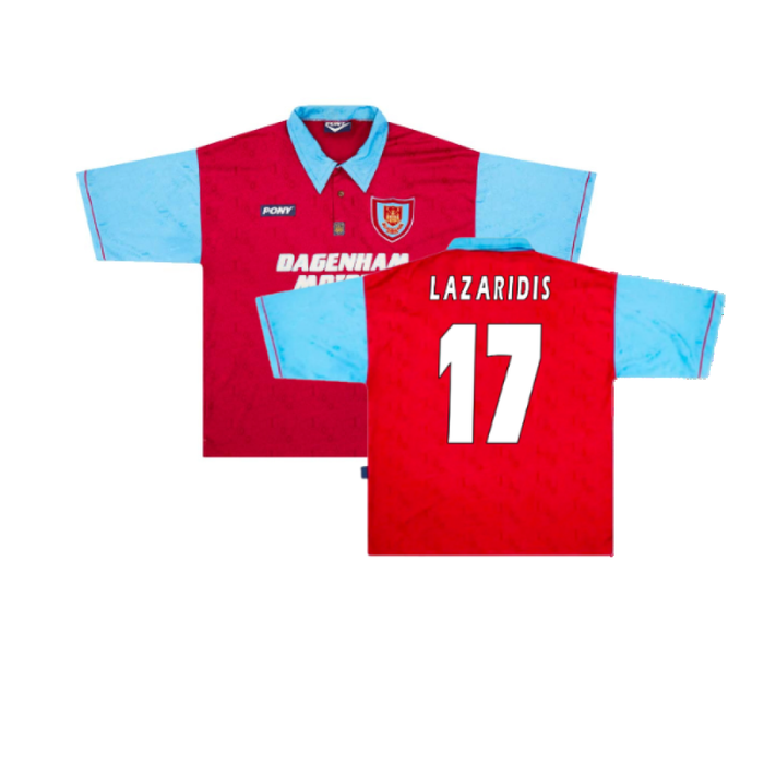 West Ham 1995-97 Home Shirt (XXL) (Mint) (Lazaridis 17)