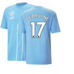 2022-2023 Man City FtblCulture Tee (Blue) (DE BRUYNE 17)_0